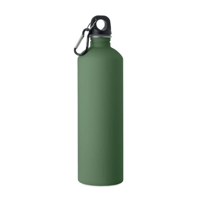 Branded Recycled Steel Rubber-Finish Bottle - 750ml in Green
