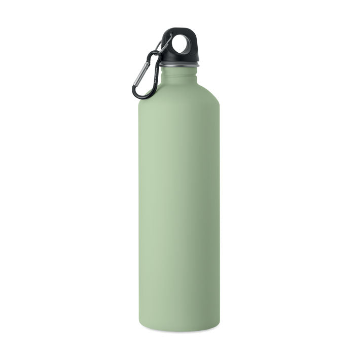 Branded Recycled Steel Rubber-Finish Bottle - 750ml in Green