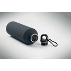 Branded recycled steel rubber-finish bottle, top