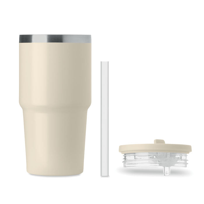 Branded Recycled Steel Tumbler with Straw - 500ml without branding