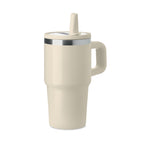 Branded recycled steel tumbler with straw, 500ml