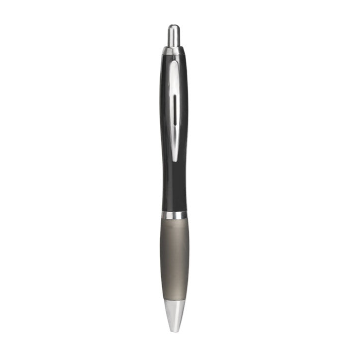 Branded Recycled ABS Soft Grip Ball Pen in Black