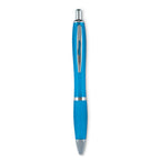 Branded Recycled ABS Soft Grip Ball Pen in Blue
