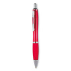 Branded Recycled ABS Soft Grip Ball Pen in Red