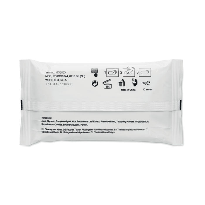 Branded Wet Wipes in Pouch without branding