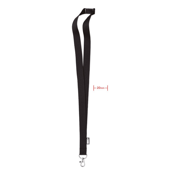 Branded 20mm RPET Lanyard in Black