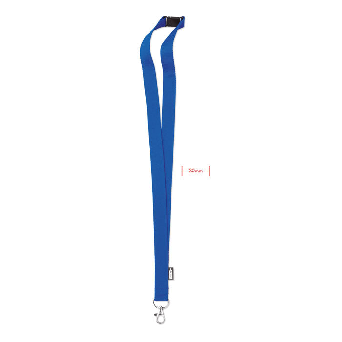Branded 20mm RPET Lanyard in Blue