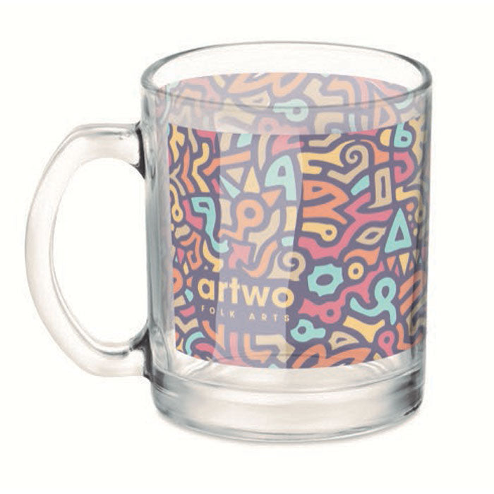 Branded gloss sublimation glass mug, printed