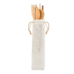 Branded Bamboo Cutlery Set with Straw without branding