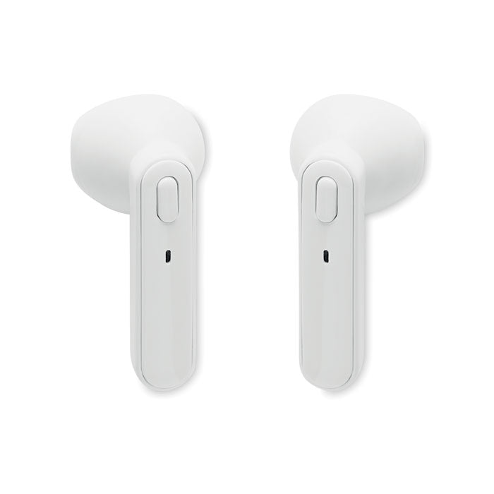 Branded Recycled ABS TWS Earbuds with Charging Base without branding