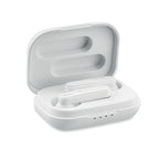 Branded Recycled ABS TWS Earbuds with Charging Base without branding