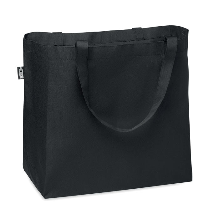 Branded 600D RPET Large Shopping Bag in Black