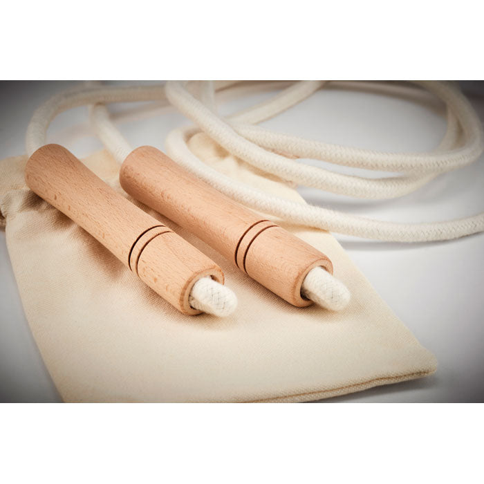 Branded Cotton Skipping Rope with Wooden Handles without branding
