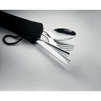 Branded Printed Reusable Cutlery Set with Pouch without branding