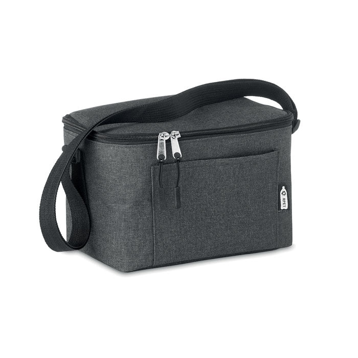Branded 600D RPET Cooler Bag for Cans in Black