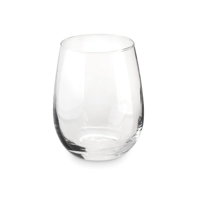 Branded reusable stemless glass
