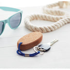 Branded Floating Cork Key Ring in use