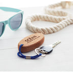 Branded Floating Cork Key Ring in use