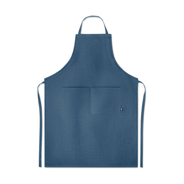 Branded Hemp Adjustable Kitchen Apron 200gsm in Blue