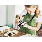 Branded Hemp Adjustable Kitchen Apron 200gsm in use