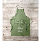 Branded Hemp Adjustable Kitchen Apron 200gsm in use