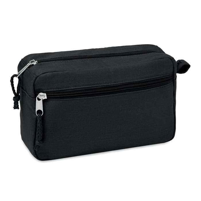 Branded Hemp Toilet Bag 200gsm in Black