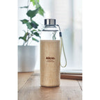 Branded Glass Bottle with Jute Mix Pouch in use