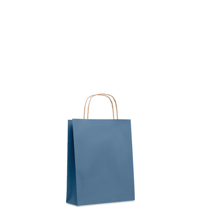 Branded Small Gift Paper Bag 90gsm in Blue