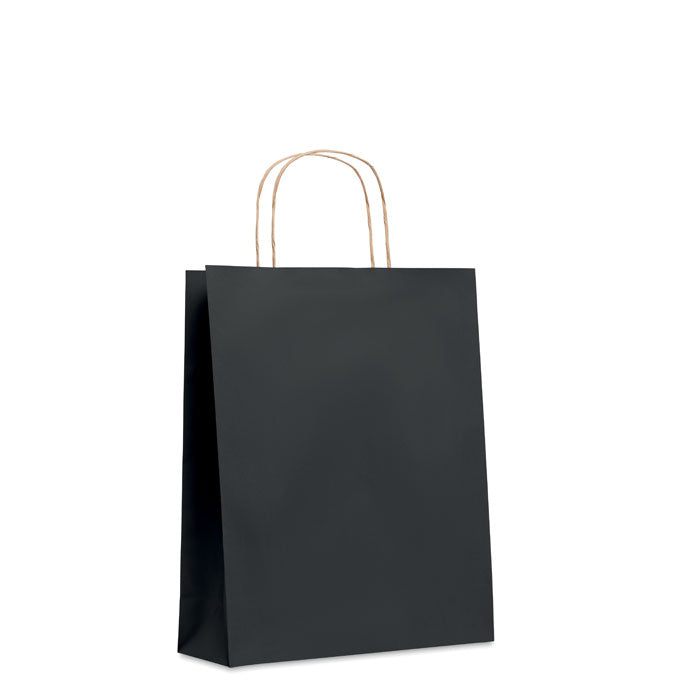 Branded Medium Gift Paper Bag 90gsm in Black