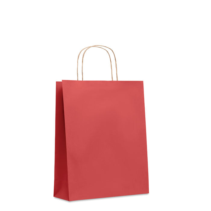 Branded Medium Gift Paper Bag 90gsm in Red