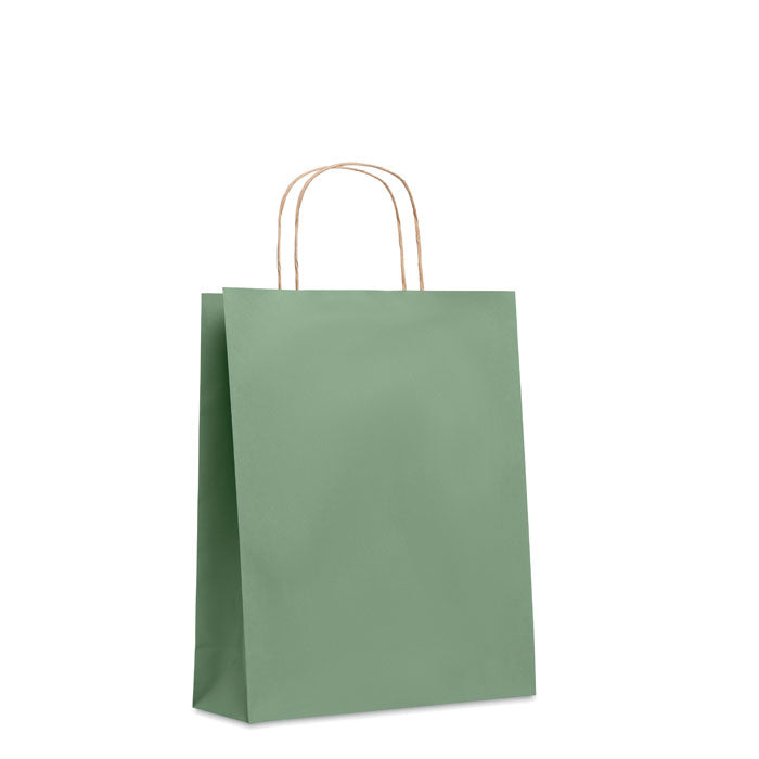 Branded Medium Gift Paper Bag 90gsm in Green