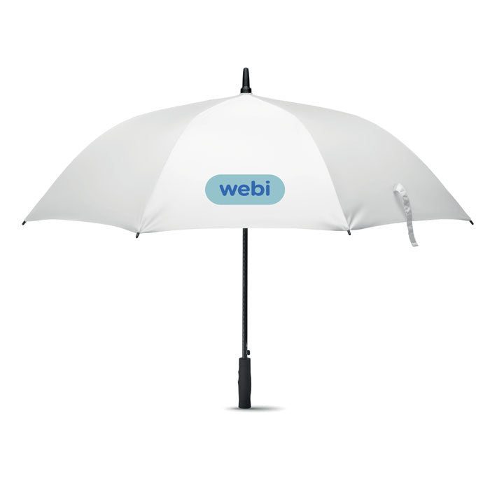 Branded 27 Inch Fibreglass Windproof Umbrella in White
