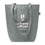 Branded RPET Felt Shopping Bag 40 x 15 x 42cm in Grey