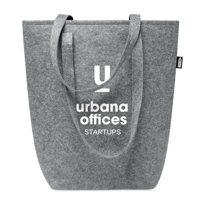 Branded RPET Felt Shopping Bag 40 x 15 x 42cm in Grey