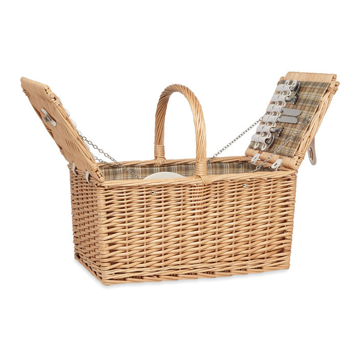 Branded Wicker Picnic Basket for 4 without branding