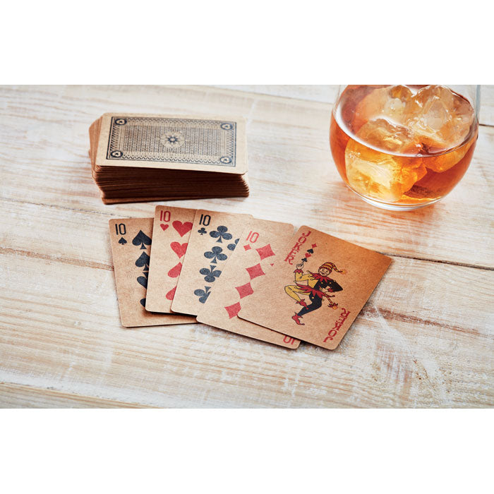Branded Recycled Paper Playing Cards in use