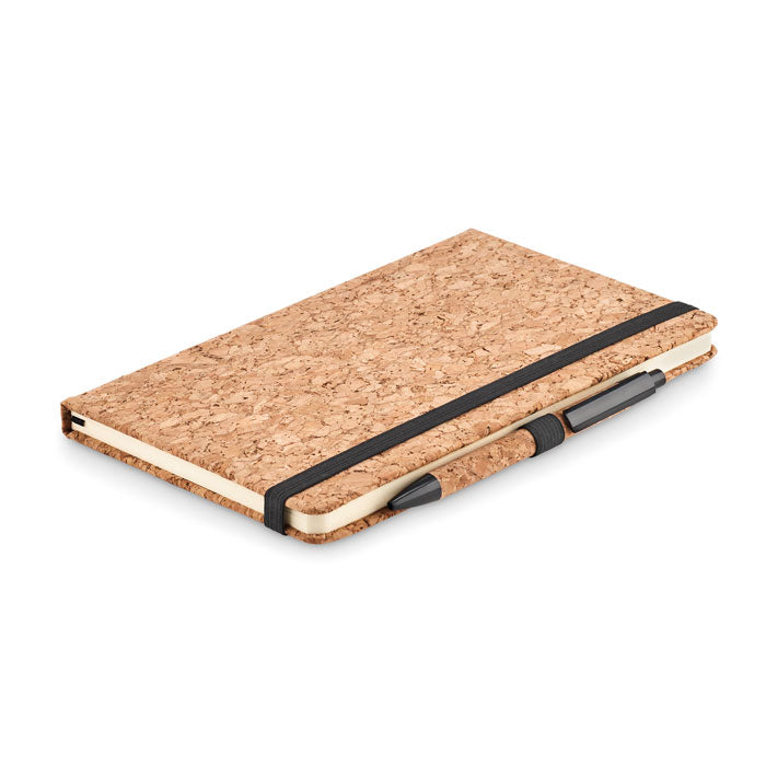 Branded A5 Cork Notebook with Pen in Gift Box