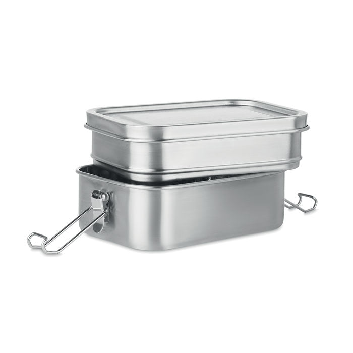 Branded 2 Compartment Stainless Steel Lunch Box 1200ml without branding