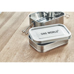 Branded 2 Compartment Stainless Steel Lunch Box 1200ml in use