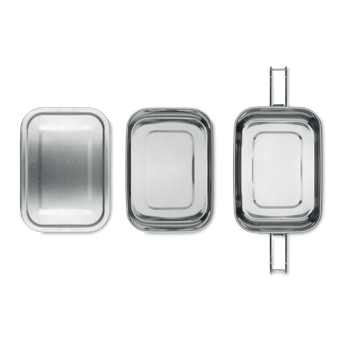 Branded 2 Compartment Stainless Steel Lunch Box 1200ml without branding