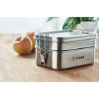Branded 2 Compartment Stainless Steel Lunch Box 1200ml in use
