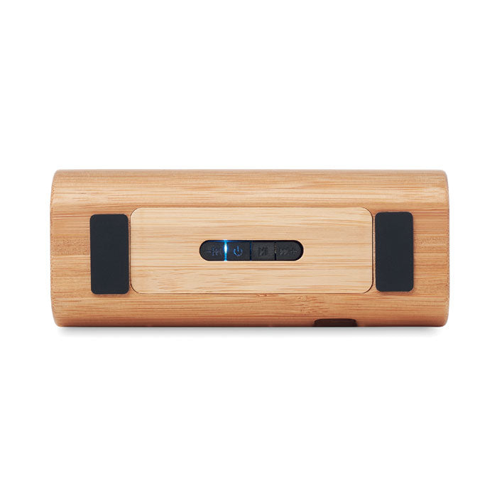 Branded Bamboo Stereo Wireless Speaker without branding