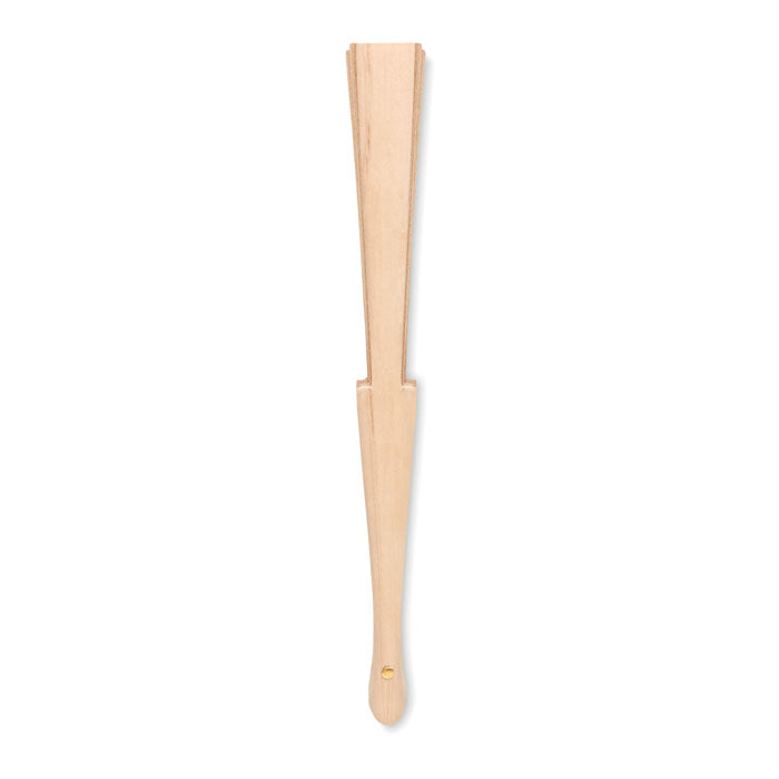 Branded Wood Hand Fan with Cork Fabric without branding