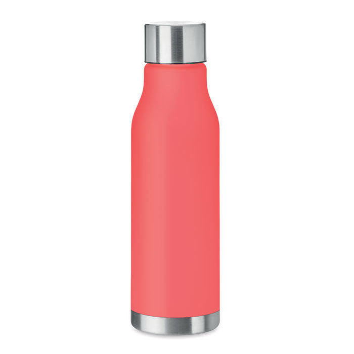 Branded Frosted RPET Bottle with Steel Cap in Red