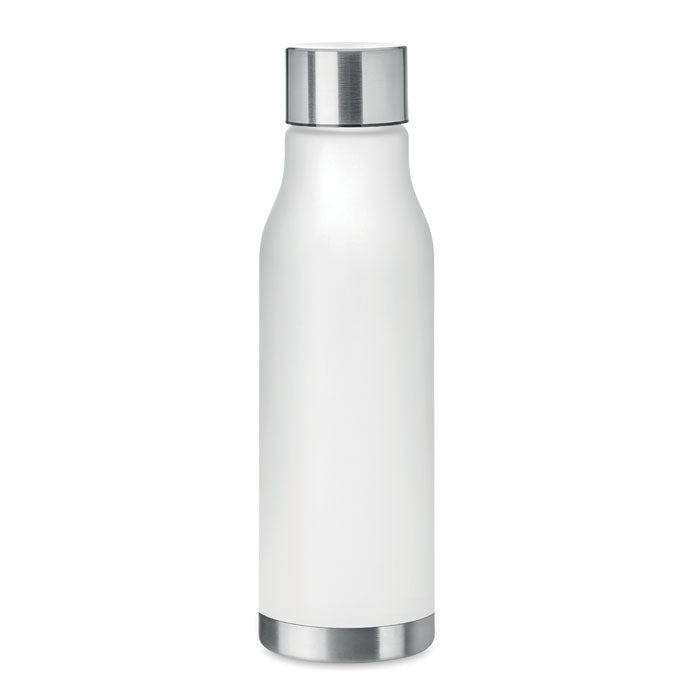 Branded Frosted RPET Bottle with Steel Cap in White