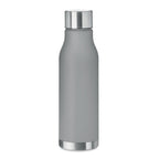 Branded Frosted RPET Bottle with Steel Cap in Grey