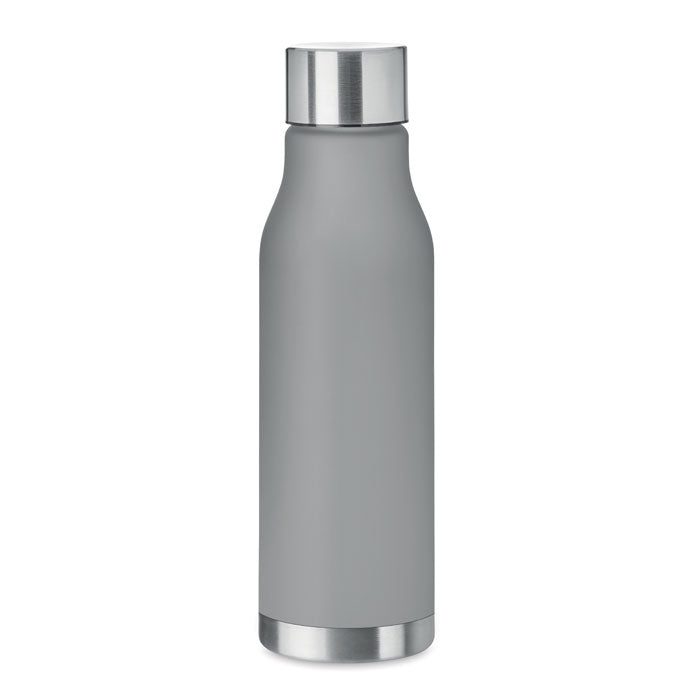 Branded Frosted RPET Bottle with Steel Cap in Grey