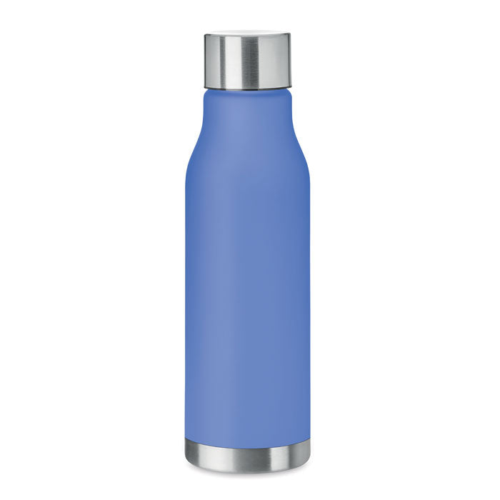 Branded Frosted RPET Bottle with Steel Cap in Blue