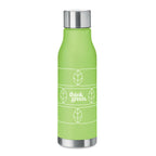 Branded Frosted RPET Bottle with Steel Cap in Green