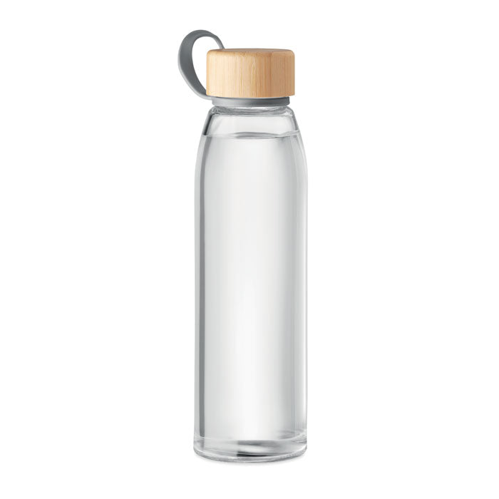 Branded Glass Bottle with Bamboo Lid and TPU Holder without branding